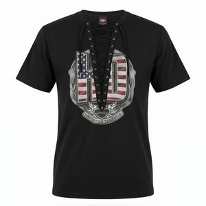 Harley-Davidson Bravado Black Lace-Up Womens Tee